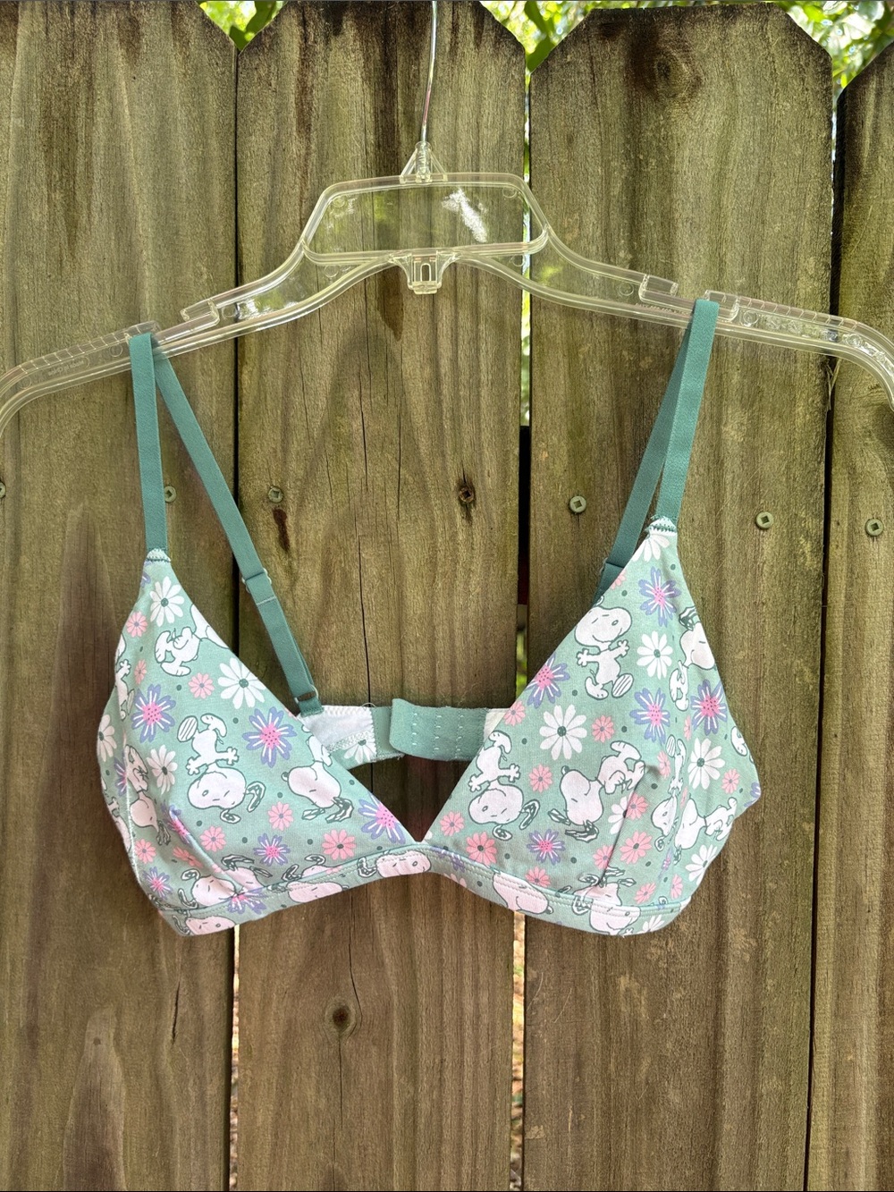 Peanuts Mint Snoopy Floral Bralette